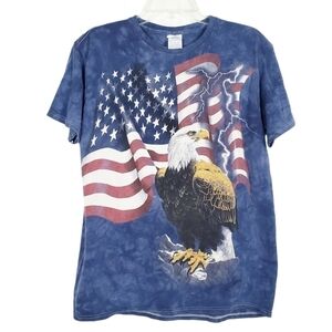 THE MOUNTAIN American flag eagle lightening tie dye tee t-shirt patriotic